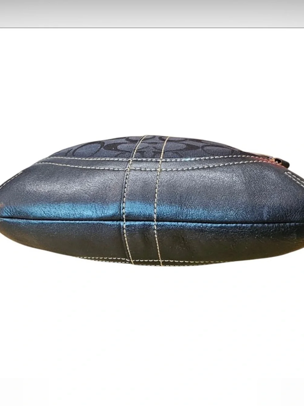 Coach‎ Black Signature Canvas Shoulder Hobo with Buckle Accents